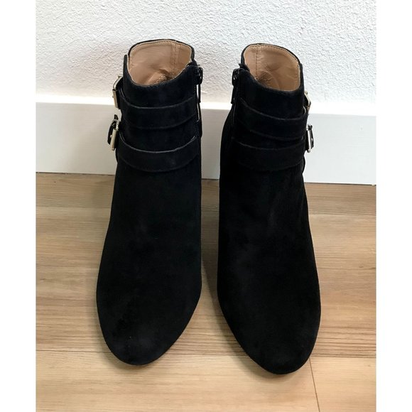 SOLD NWOB INC International Concepts Dorine Black Suede Ankle Booties Size 8.5 - Picture 4 of 11